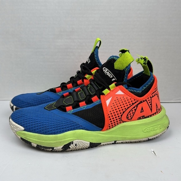 AND1 Charge High Volt Attack Blue Orange Sneakers Men’s Size 8 - Picture 3 of 10